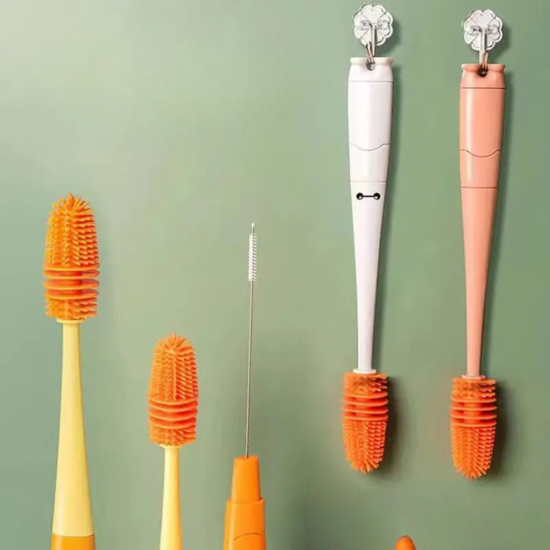 Commute 4-in-1 Nested Silicone Bottle Brush Set