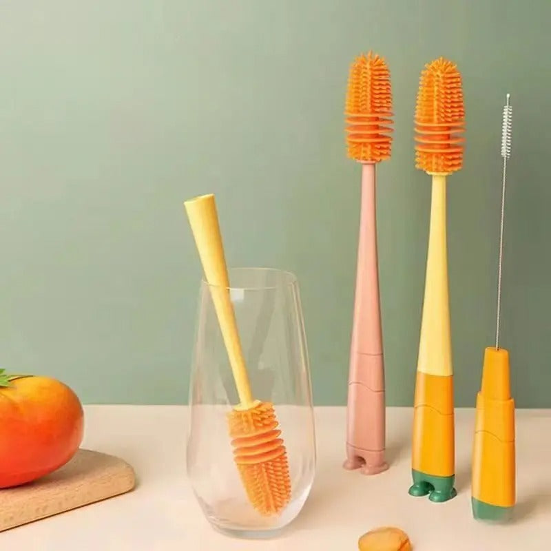 Commute 4-in-1 Nested Silicone Bottle Brush Set