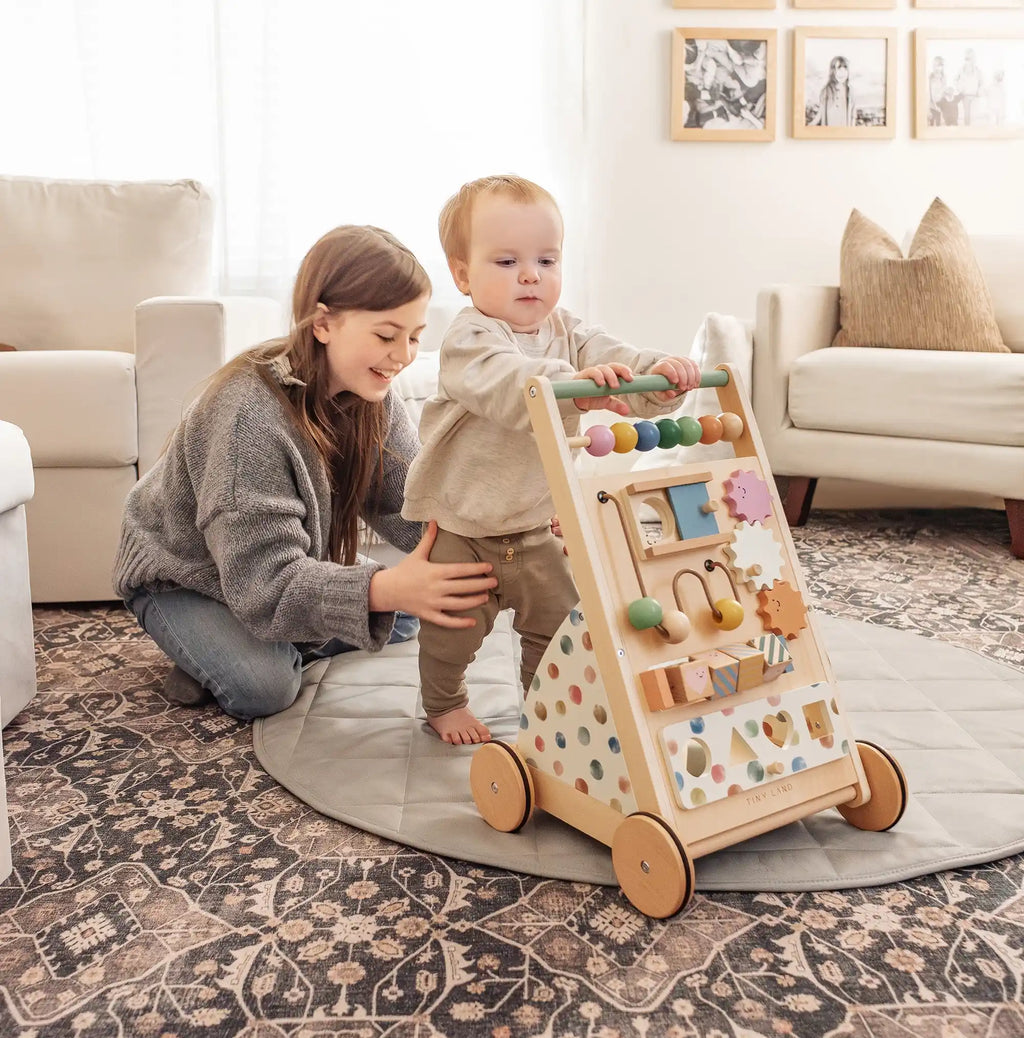 Montessori Natural Wooden Activity Walker