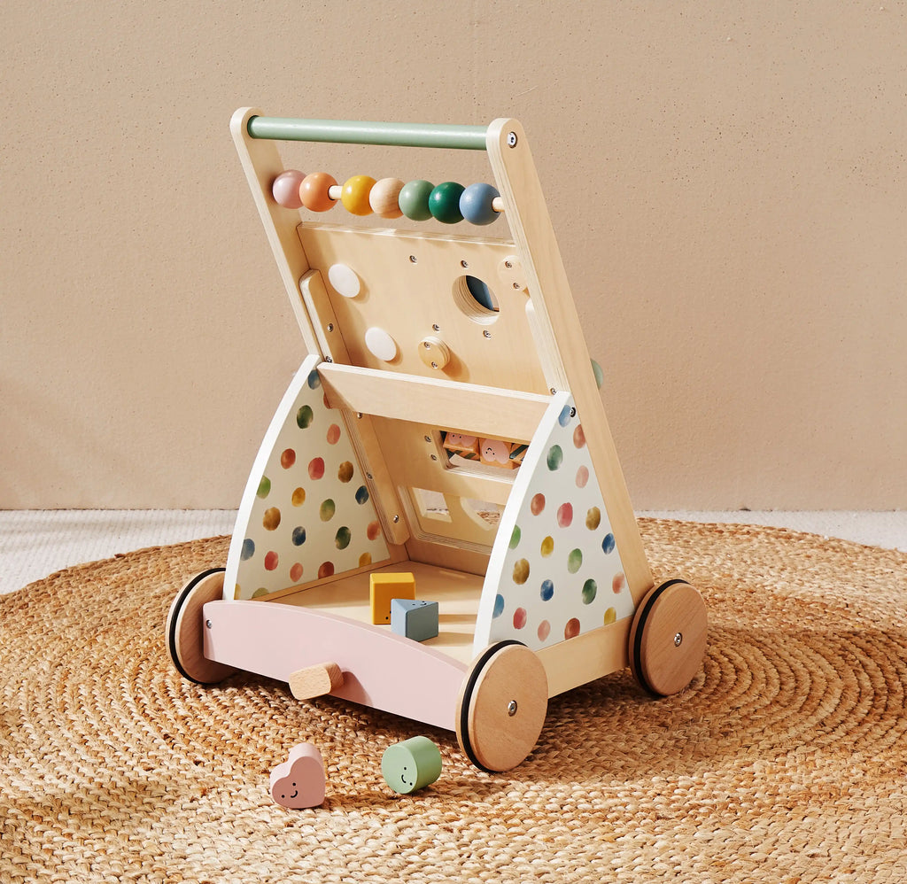 Montessori Natural Wooden Activity Walker