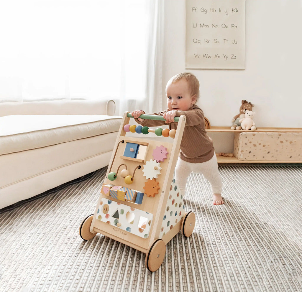 Montessori Natural Wooden Activity Walker